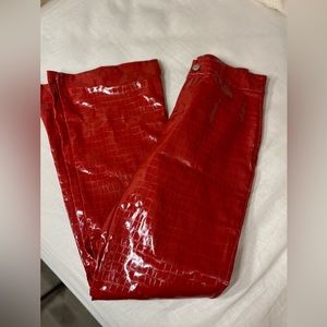 Cider red leather pants